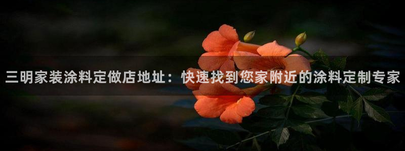 和记官方直营注册：三明家装涂料定做店地址：快速找到您家附近的涂料定制专家