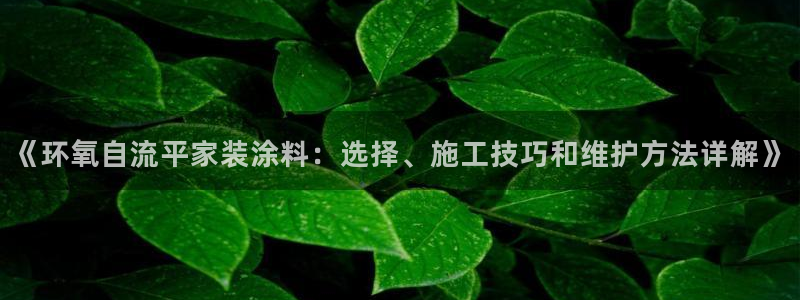 和记官方平台：《环氧自流平家装涂料：选择、施工技巧和维护方法详解》