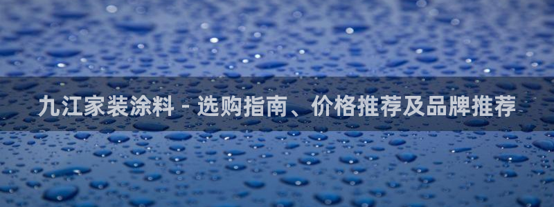 和记Ag：九江家装涂料 - 选购指南、价格推荐及品牌推荐